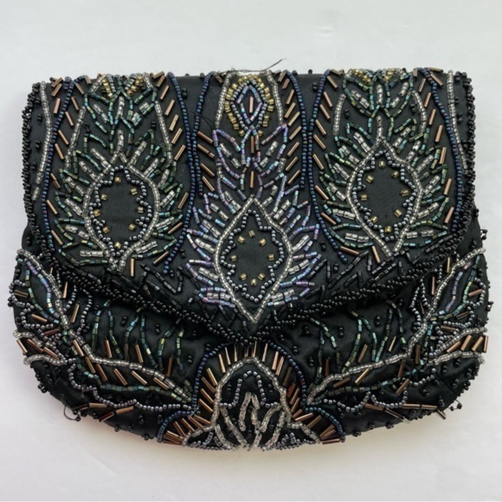 Black Beaded Clutch
